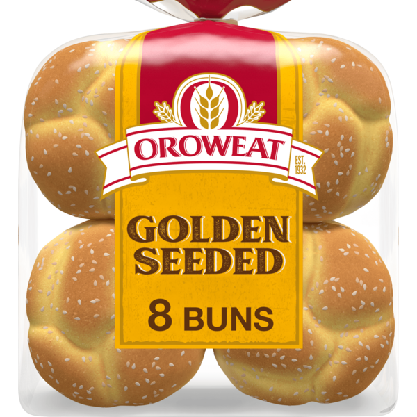 Buns & Rolls Oroweat 8 count, Golden Seeded Buns hero