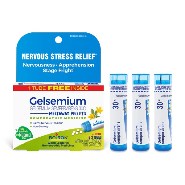 Boiron Gelsemium 30c, Homeopathic Medicine for Nervous Stress Relief hero