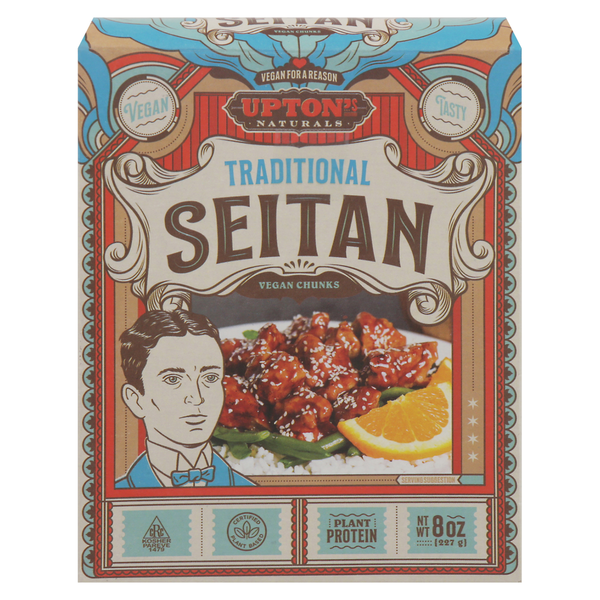 Tofu & Meat Alternatives Upton's Naturals Seitan, Traditional, Vegan Chunks hero