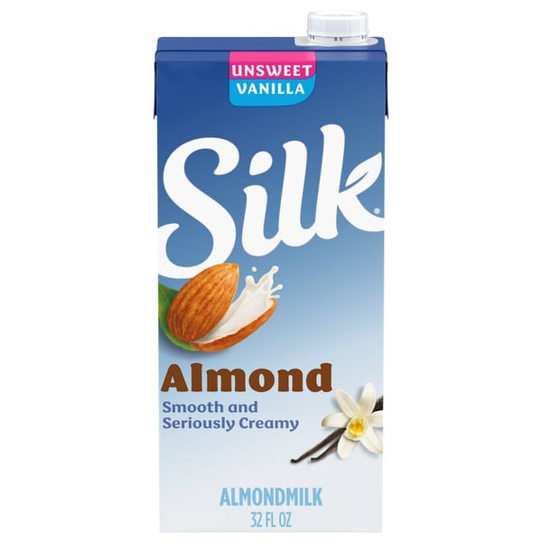 Dairy Free Beverages Silk Shelf-Stable Unsweetened Vanilla Almond Milk hero