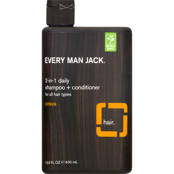 Hair Care Every Man Jack Shampoo + Conditioner, 2-in-1 Daily, Hair, Citrus hero