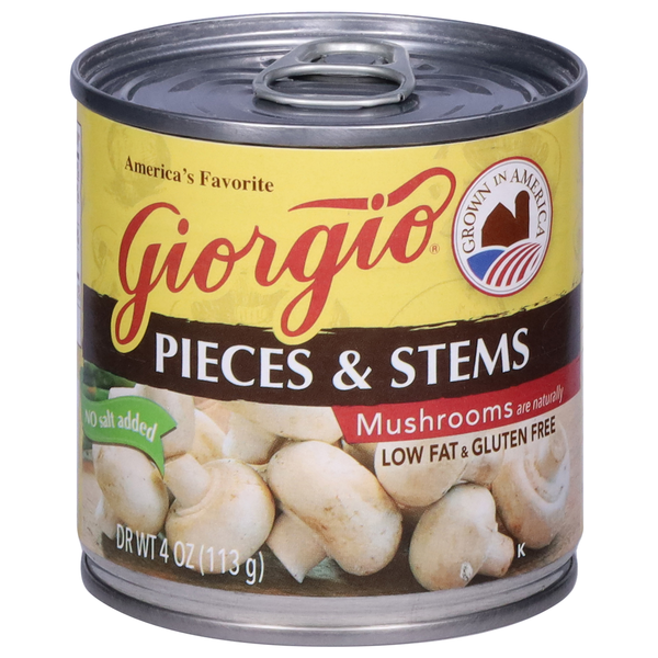 Canned & Jarred Vegetables Giorgio Pieces & Stems No Salt Added Mushrooms hero