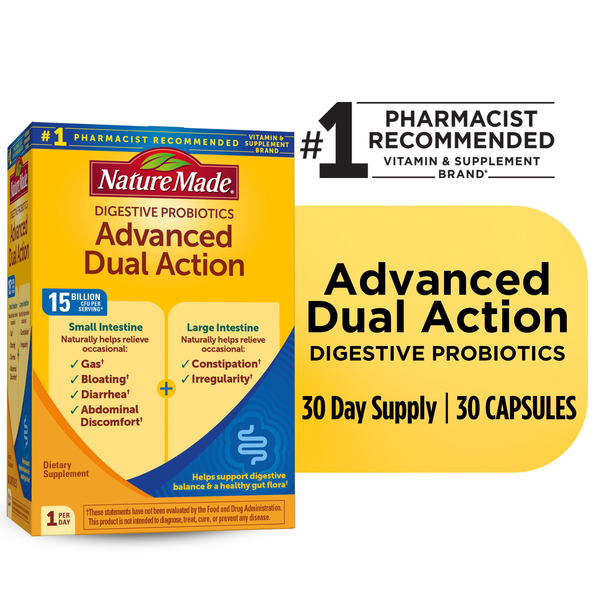 Vitamins & Supplements Nature Made Digestive Probiotics Advanced Dual Action Capsules hero