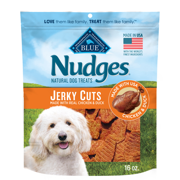 Dog Food & Care Blue Buffalo Nudges Jerky Cuts Dog Treats, Chicken & Duck, 16-oz. Bag hero