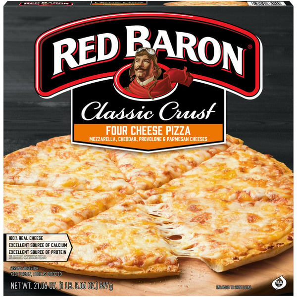 Frozen Pizza Red Baron Classic Crust Four Cheese Pizza hero