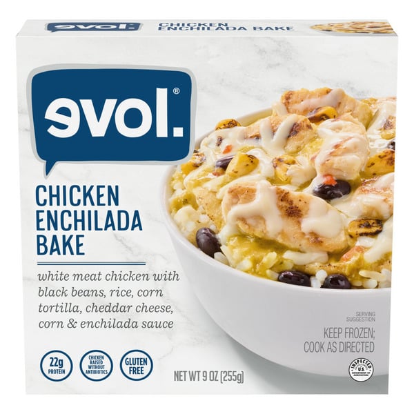 Frozen Meals Evol Chicken Enchilada Bake, Gluten Free, Frozen Meal hero