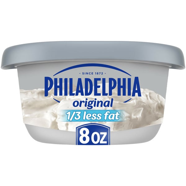 Cream Cheese & Sour Cream Philadelphia Reduced Fat Cream Cheese Spread with a Third Less Fat hero