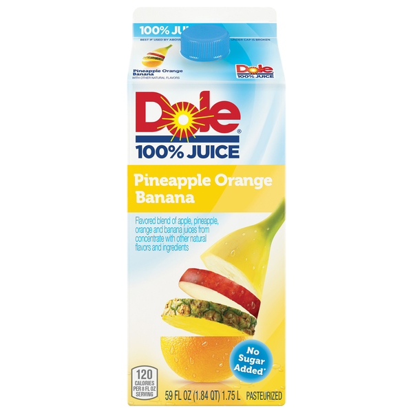 Juice & Nectars Dole 100% Juice, Pineapple Orange Banana hero