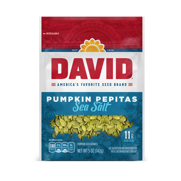 Nuts, Seeds & Dried Fruit DAVID Sea Salt Pumpkin Pepitas Seeds hero