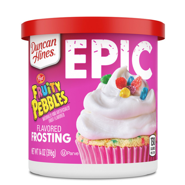 Baking Ingredients Duncan Hines Fruity Pebbles Flavored Frosting, Canned Frosting hero