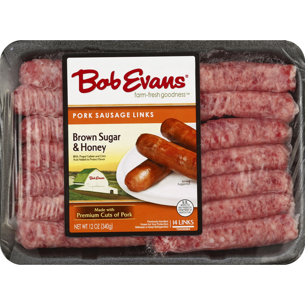 Hot Dogs, Bacon & Sausage Bob Evans Farms Pork Sausage, Links, Brown Sugar & Honey hero