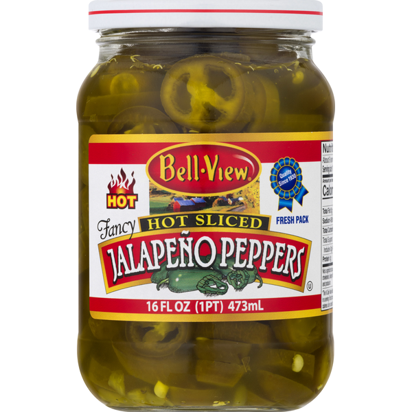 Canned & Jarred Vegetables Bell-View Jalapeno Peppers, Hot Sliced, Fresh Pack hero