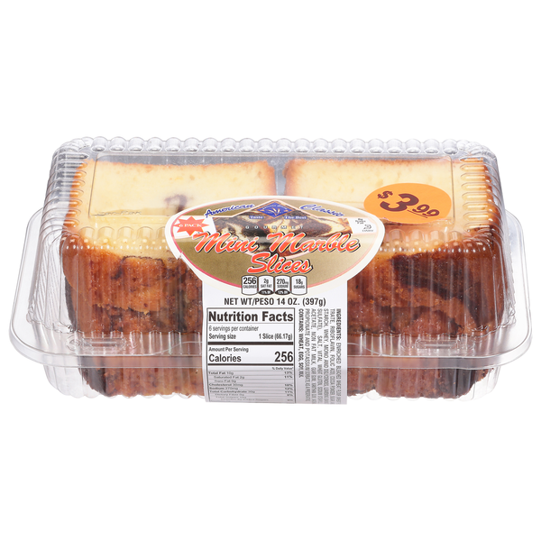 Bakery Desserts American Classic Cake, Slices, Mini Marble, Gourmet, 6 Pack hero