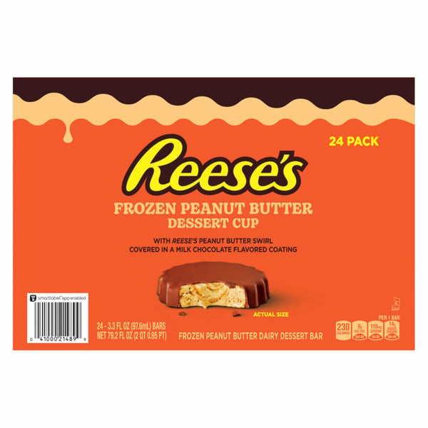 Ice Cream & Desserts Reese's Frozen Peanut Butter Dessert Cup, Peanut Butter and Chocolate, 3.3 fl oz, 24-count hero