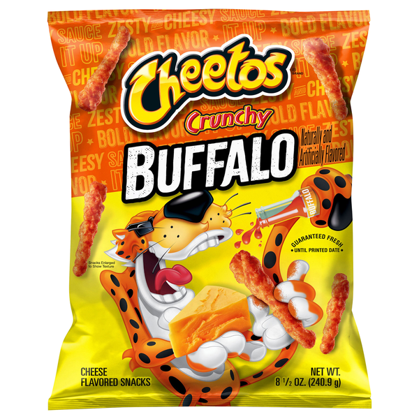 Chips & Pretzels Cheetos Cheese Flavored Snacks, Buffalo, Crunchy hero