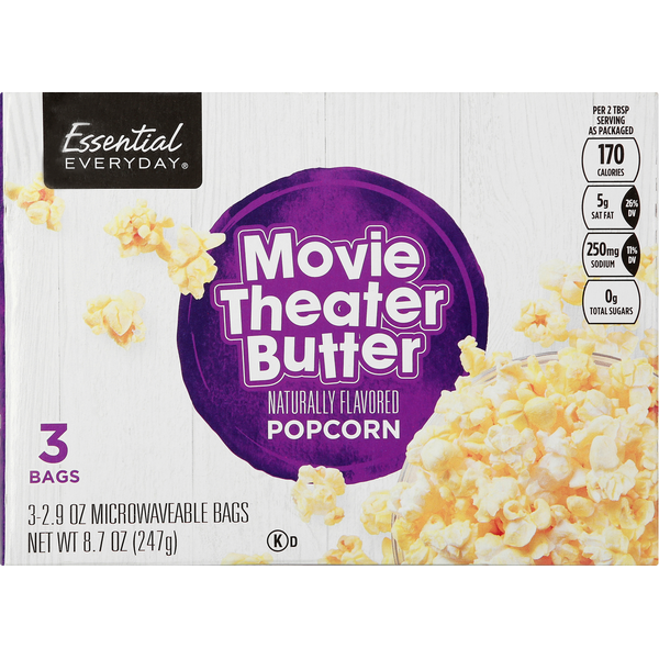 Popcorn & Jerky Essential Everyday Popcorn, Movie Theater Butter, 3 Pack hero