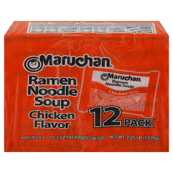 Instant Foods Maruchan Ramen Noodle Soup, Chicken Flavor, 12 Pack hero