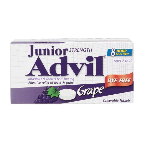 Baby First Aid & Vitamins Advil - Children Junior  Chewable Tablets, Grape hero