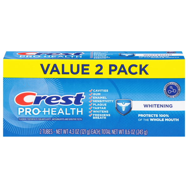 Crest Toothpaste, Fluoride, Whitening, Value 2 Pack hero