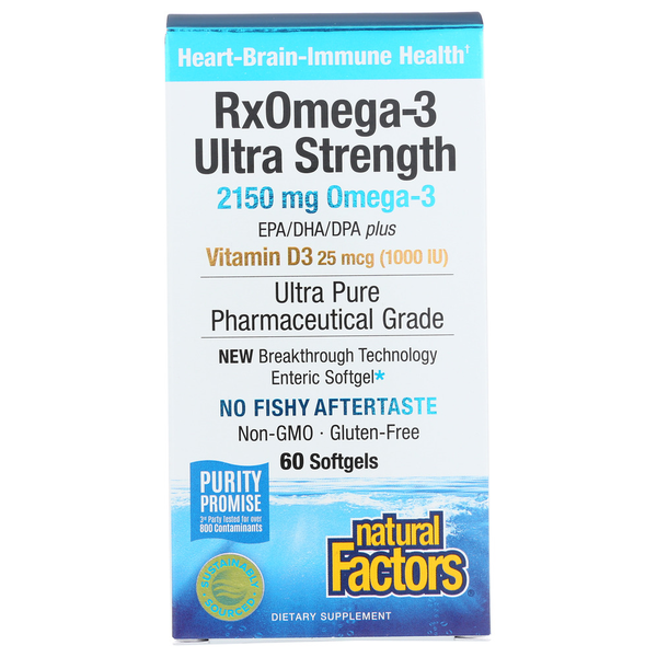 Vitamins & Supplements Natural Factors Rxomega-3 Ultra Strength With Vitamin D3 hero