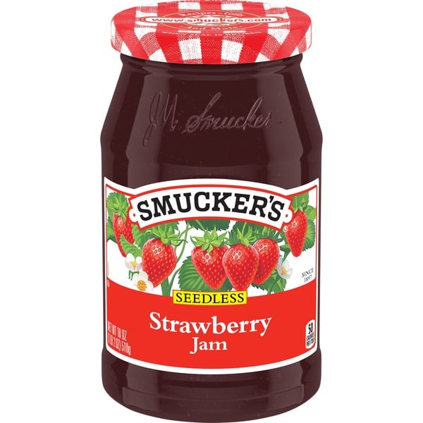 Spreads & Nut Butters Smucker's Jam, Seedless, Strawberry hero