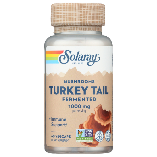 Dietary Supplements Solaray Organic Turkey Tail Mushroom Organically Grown 500 mg VCapsules hero