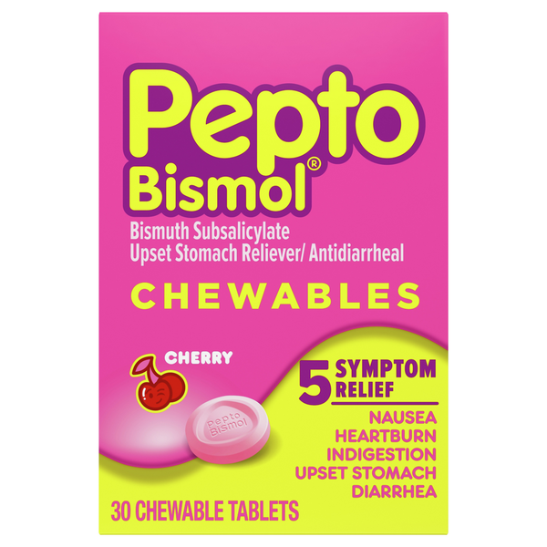 Digestion Pepto-Bismol Cherry Chewables Tablets, Fast Stomach Relief hero