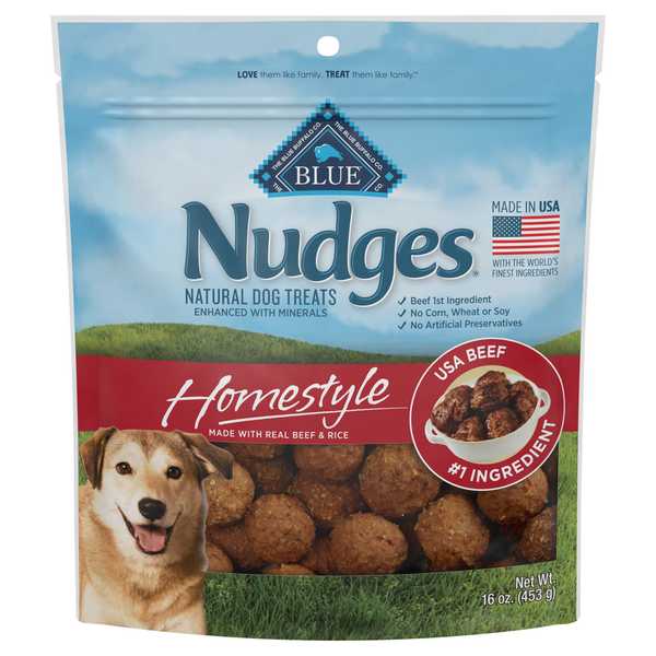 Dog Food Blue Buffalo Nudges Homestyle Natural Dog Treats, Beef and Rice hero