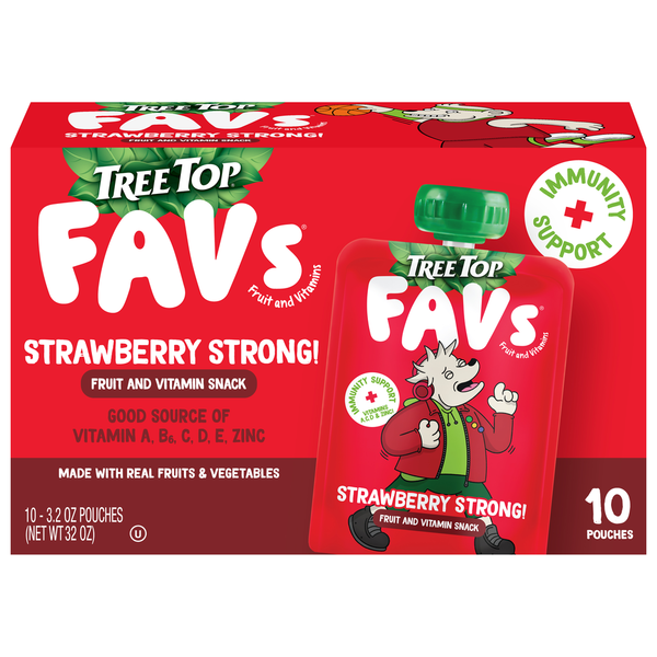 Fruit & Vegetable Snacks Tree Top Fruit and Vitamin Snack, Strawberry Strong! hero