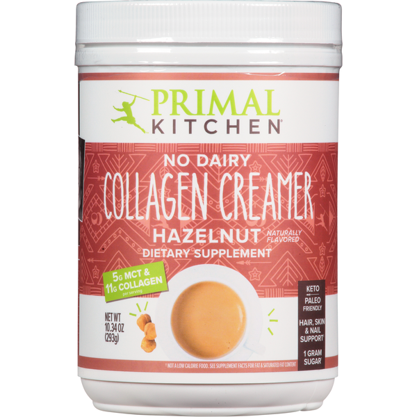 Primal Kitchen Collagen Creamer, No Dairy, Hazelnut hero