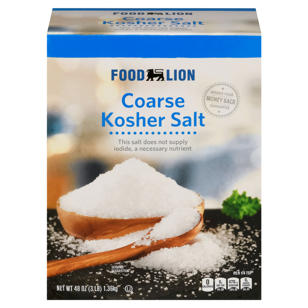 Spices & Seasonings Food Lion Kosher Salt, Coarse hero