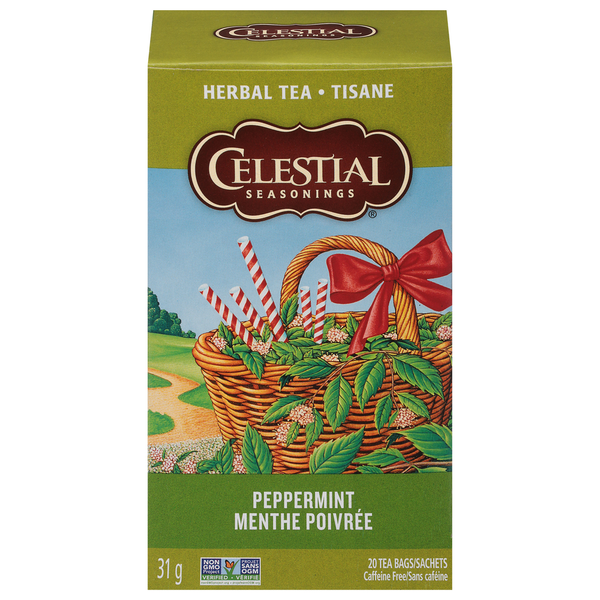 Tea and Lemonade Celestial Seasonings Peppermint Herbal Tea, Caffeine Free hero