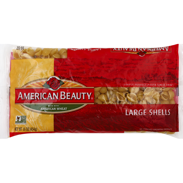 Dry Pasta American Beauty Shells, Large hero