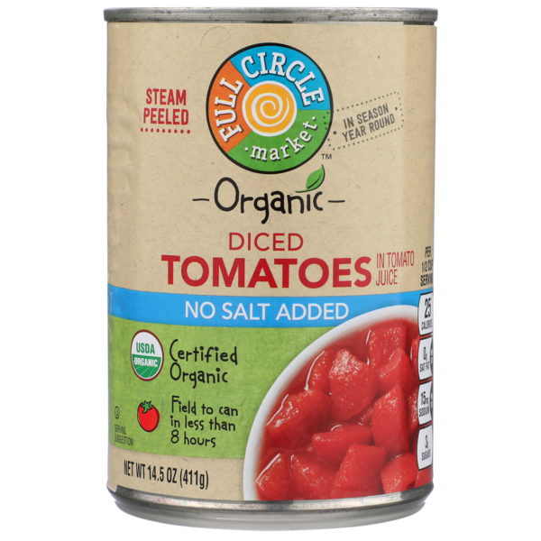 Canned & Jarred Vegetables Full Circle No Salt Added Diced Tomatoes In Tomato Juice hero