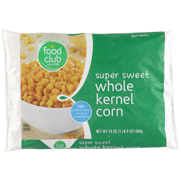 Frozen Vegan & Vegetarian Food Club Super Sweet Whole Kernel Corn hero