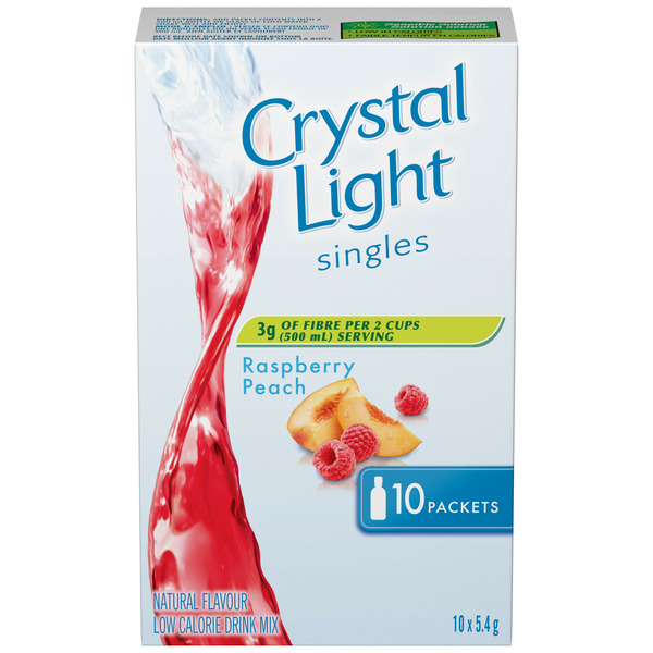 Cocoa & Drink Mixes Crystal Light Singles, Raspberry Peach hero