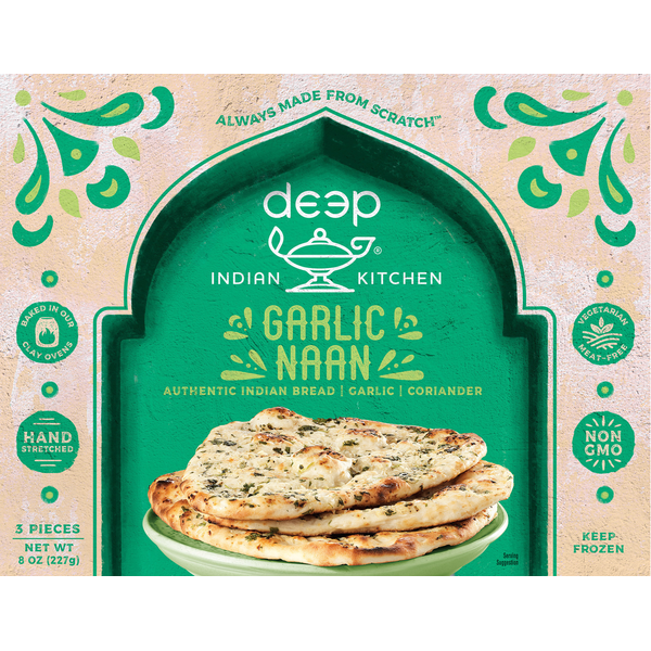 Frozen Meals Deep Indian Kitchen Naan, Garlic hero