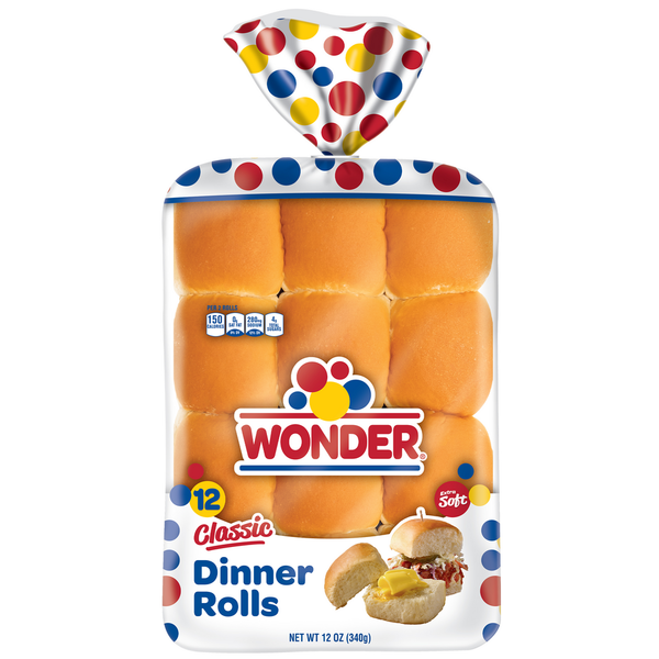 Packaged Bread Wonder Bread Dinner Rolls, Classic hero