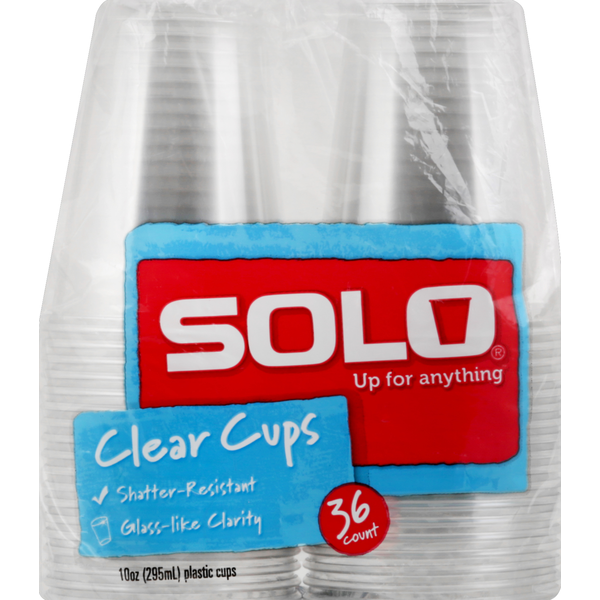 Plates, Bowls, Cups & Flatware SOLO Cups, Clear, 10 Ounce hero