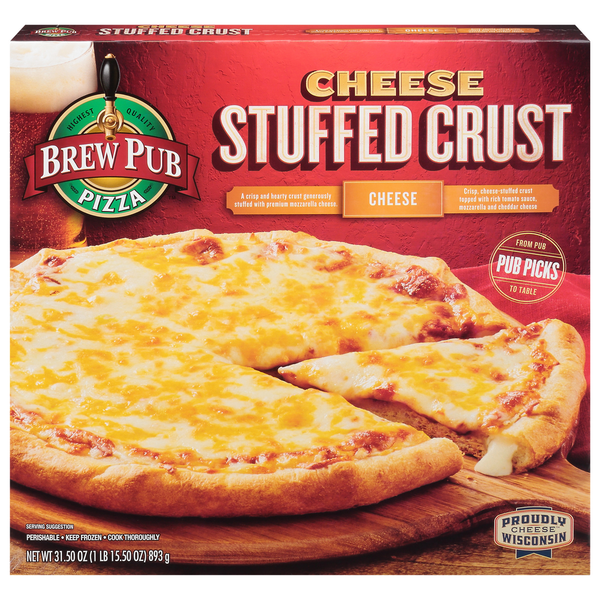 Frozen Pizza Brew Pub Pizza Pizza, Stuffed Crust, Cheese hero