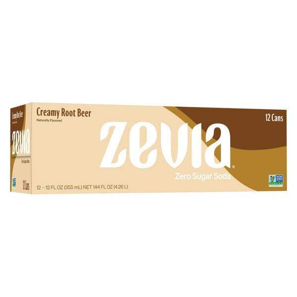 Zevia Zero Sugar Creamy Root Beer Soda hero