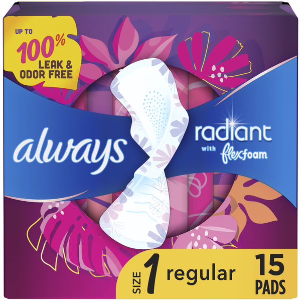 Feminine Care Always Infinity Radiant Regular with wings scented Pads, Feminine Care hero