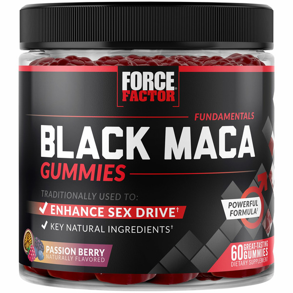 Men's Health Supplements Force Factor Black Maca, Gummies, Passion Berry hero