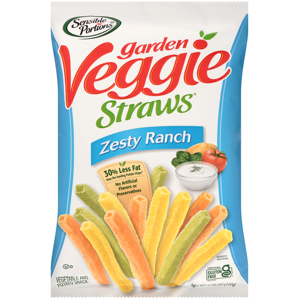 Chips & Pretzels Sensible Portions Zesty Ranch Vegetable & Potato Snack hero