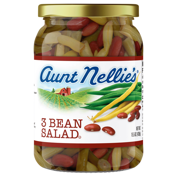 Canned Meals & Beans Aunt Nellie's 3 Bean Salad hero