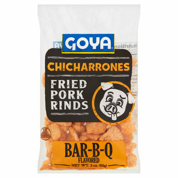 Latino Foods Goya Chicharrones Bar-b-q Flavored Fried Pork Rinds hero