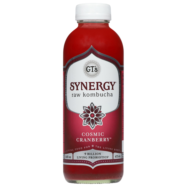 Refrigerated GT's Living Foods Kombucha, Raw, Cosmic Cranberry hero