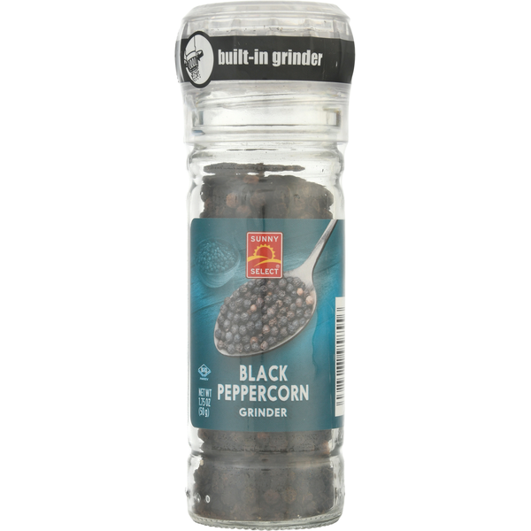 Spices & Seasonings Sunny Select Black Peppercorn, Grinder hero