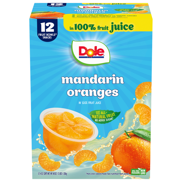 Canned Fruit & Applesauce Dole Mandarin Oranges, in 100% Fruit Juice hero