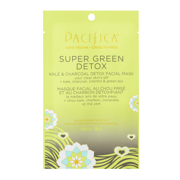 Facial Care Pacifica Super Green Detox Kale & Charcoal Detox Facial Sheet Mask, Vegan hero